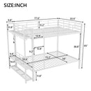 Bunk Bed With Storage Shelves, Clothes Hooks, LED Light by HouseOfZazla
