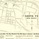 Vintage Map of Santa Fe, New Mexico 1925