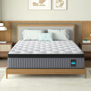 14" Hybrid Mattress, Memory Foam & Pocket Spring Bed, Cooling, Pressure Relief, Back & Hip Support - Gray / White - King