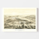 Vintage Map of Brooklyn, New York 1855