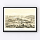 Vintage Map of Brooklyn, New York 1855