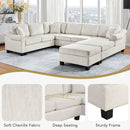 Contemporary U - Shaped Sectional Sofa With Movable Storage Ottoman by Unique Piece Furniture