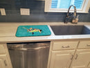 Turtle Dish Drying Mat Absorbent Dish Drying Mat Pad for Kitchen Counter Dish Drainer Mat for Countertop, 14 x 21", Multicolor