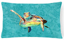 Turtle Decorative Throw Pillow 12x16 Indoor Outdoor Accent Cushion, Fabric Cover with Insert for Sofa, Bed, Porch & Living Room