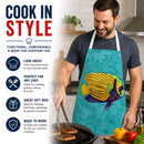 Tropical Fish Apron Cooking Kitchen Server Baking Crafts Gardening for Adult Women Men, Unisex, Large, Multicolor