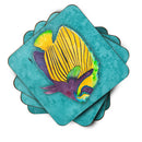 Tropical Fish Foam Coasters Set of 4 Cup Coasters for Indoor Outdoor, Tabletop Protection, Anti Slip, Mouse pad Material