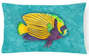 Tropical Fish Decorative Throw Pillow 12x16 Indoor Outdoor Accent Cushion, Fabric Cover with Insert for Sofa, Bed, Porch & Living Room