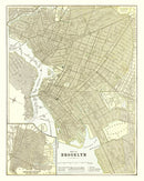 Vintage Map of Brooklyn, New York 1890