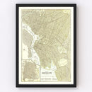 Vintage Map of Brooklyn, New York 1890