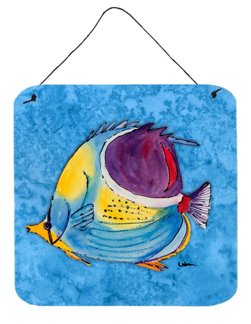 Fish  Tropical on Blue Aluminium Metal Wall or Door Hanging Prints