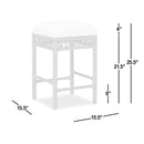 Lucia - Backless Upholstered Counter Stool With Frame - Ivory White by HouseOfZazla