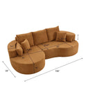 106 in. 2 - Piece Fabric Cloud Curved Sectional Boucle Sofa, CHAISE LOUNGE, NOMAD by HouseOfZazla