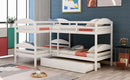 Twin L-Shaped Bunk Bed With Trundle - White by HouseOfZazla