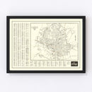 Vintage Map of Raleigh, North Carolina 1948