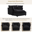 Modern Cozy Upholstered Armchair Sofa With Movable Ottoman by HouseOfZazla