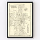 Vintage Map of Fargo, North Dakota 1910