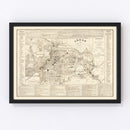 Vintage Map of Akron, Ohio 1889