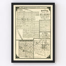 Vintage Map of El Reno, Oklahoma 1891