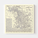 Vintage Map of Portland, Oregon 1920