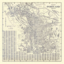 Vintage Map of Portland, Oregon 1920