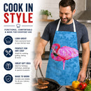 Flamingo Apron Cooking Kitchen Server Baking Crafts Gardening for Adult Women Men, Unisex, Large, Multicolor