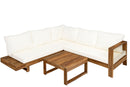 Outdoor 4pc Acacia Wood Sectional Patio Sofa Set by HouseOfZazla