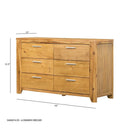6 Drawer Dresser - Natural Wood / Brown by Unique Piece Furniture
