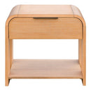 1 Drawer Waterfall Nightstand With Mid Century Design - Natural