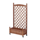 Raised Garden Bed With Trellis 2 Pack, Outdoor Planter Box & Plant Stand With Climbing Racks - Brown by HouseOfZazla
