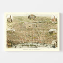 Vintage Map of Philadelphia, Pennsylvania 1872
