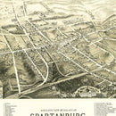 Vintage Map of Spartanburg, South Carolina 1891