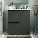 Fluted Bathroom Vanity With Ceramic Sink and Soft-Close Slides by HouseOfZazla