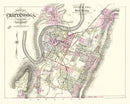 Vintage Map of Chattanooga, Tennessee 1889