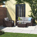 Outdoor Wicker Conversation Set With Cushions, All Weather by HouseOfZazla