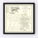 Vintage Map of Abilene, Texas 1885