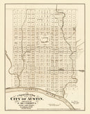Vintage Map of Austin, Texas 1872