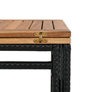 GO 5-Piece Outdoor Acacia Wood Bar Height Table And Four Stools With Cushions, Garden PE Rattan Wicker Dining Table, Foldable Tabletop, High-Dining Bistro Set, All-Weather Patio Furniture, Brown by Montret
