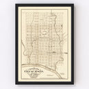 Vintage Map of Austin, Texas 1872