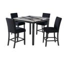 Leoncia - Bar Table And 4 Bar Stools - Espresso / White by HouseOfZazla