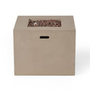 Outdoor Patio Square Gas Burning Concrete Fire Pit 40,000 BTU by HouseOfZazla