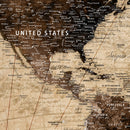 Personalized Framed World Map Wall Art Canvas Print – Custom