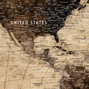 Personalized Framed World Map Wall Art Canvas Print – Custom