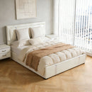 Upholstered Platform Bed Frame With Adjustable LED Headboard, USB C-Charging, Hydraulic Lift by Unique Piece Furniture