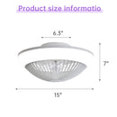 RGB Dimmable LED Enclosed Ceiling Fan With Remote Control, Bladeless Design - White by Unique Piece Furniture