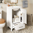 Bathroom Vanity With Ceramic Sink, Soft Close Drawers, Door Organizer, Divider Drawer, Adjustable Foot Pads by Unique Piece Furniture