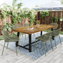 7 Pieces Outdoor Modern Dining Set with Stackable Chair