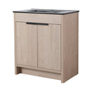 30 Inch Freestanding Bathroom Vanity with Black Ceramic Sink & 2 Soft-Close Cabinet Doors (BVB02430PLO-BL9075BK),W1286S00019
