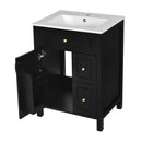 Elegant Bathroom Vanity With Ceramic Sink, Soft Close Doors And Drawers, Double Storage Racks by HouseOfZazla