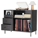 Grain Record Player Stand, Media Console With Speaker Shelf & 2 Drawers by HouseOfZazla