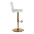 Henry - Contemporary Adjustable Barstool With Swivel With Rounded T Footrest (Set of 2) by HouseOfZazla